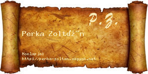 Perka Zoltán névjegykártya